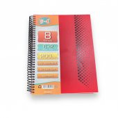 Tokaç U4 6+2 200 Ypr A4 Spr. Ayraçlı Defter 6 Kareli 2 Çizgili - 1