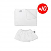 Nice Polti-Karcher Buharlı Temizleyici Uyumlu 10 Lastikli, 10 Büyük Düz Havlu Bez Seti 20lu (NiceSet M20) - 1