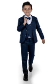 6 Düğme Yelekli Ceketli Çocuk Tam Takım Elbise MNK0523 - 5