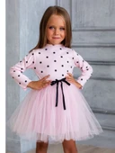 Kız Puantiyeli Tütülü Günlük Elbise MNK0416 thumbnail 11