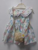 Kız Çantalı Bebe Yaka Pamuklu Çıtır Elbise TF7311 - 9