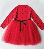 Kız Puantiyeli Tütülü Günlük Elbise MNK0416 thumbnail 16