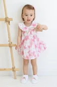 Kız Çantalı Bebe Yaka Pamuklu Çıtır Elbise TF7311 - 1