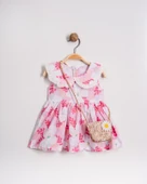 Kız Çantalı Bebe Yaka Pamuklu Çıtır Elbise TF7311 - 3