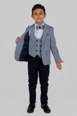 Mendil Damatlık Ceketli Yelekli Erkek Çocuk Takım MNK0487 thumbnail 3