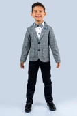 Ekose Desen Erkek Çocuk Ceketli Takım Elbise MNK0477 thumbnail 11