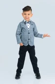 Ekose Desen Erkek Çocuk Ceketli Takım Elbise MNK0477 - 2