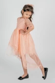 Kuyruklu Model Kız Çocuk Dantel Elbise MNK0482 thumbnail 12