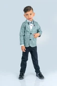 Ekose Desen Erkek Çocuk Ceketli Takım Elbise MNK0477 thumbnail 9