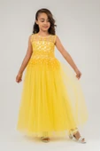 Güpür Model Gelinlik Çocuk Kolsuz Abiye MNK0469 - 7