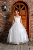 Güpür Model Gelinlik Çocuk Kolsuz Abiye MNK0469 - 2