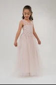 Güpür Model Gelinlik Çocuk Kolsuz Abiye MNK0469 - 3