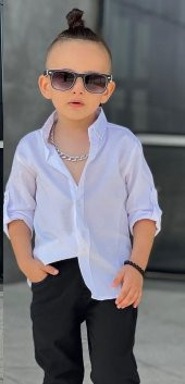 Tarz Gömlek Gabardin Pantolon  Erkek Çocuk Takım MNK0422 - 4