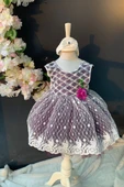 Saç Bantlı Papatyalı Dantelli Bebek Elbise PNPN146 - 5