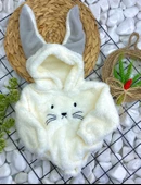 Kız Ve Erkek Çocuk İçin Kapüşonlu Bebek Peluş Çıtçıtlı Body MNK0410 thumbnail 3