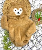 Kız Ve Erkek Çocuk İçin Kapüşonlu Bebek Peluş Çıtçıtlı Body MNK0410 thumbnail 5