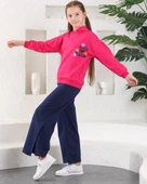 Çiçekli İspanyol Paça Garson Boy Salaş Model Kız Eşofman Takım MNK0394 thumbnail 1