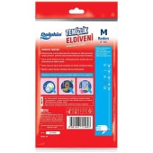 Dolphin Lateks Bulaşık Temizlik Eldiveni - Kırmızı - Orta Boy ( Medium ) - 8-8,5 - 3 Paket thumbnail 4