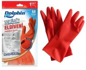 Dolphin Lateks Bulaşık Temizlik Eldiveni - Kırmızı - Orta Boy ( Medium ) - 8-8,5 - 5 Paket - 2