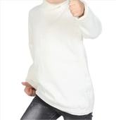 Tam Balıkçı Yaka Boğazlı Penye Kız Çocuk Okul T-Shirt MNK0385 - 1