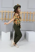 Sunflower Şapkalı Kız Çocuk Takım Mnk0226 thumbnail 5