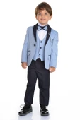 Ceketli Yelekli Erkek Çocuk Damatlık Takım Elbise MNK0274 - 5