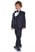 Ceketli Yelekli Erkek Çocuk Damatlık Takım Elbise MNK0274 - 2