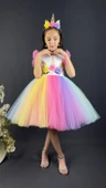 Rengarenk Etekli Kız Çocuk Parti Elbisesi thumbnail 10