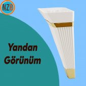 Mobilya Kanepe Sehpa TV Ünitesi Koltuk Ayağı Baza Ayak 23 cm Beyaz Altın thumbnail 4