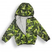 Renkli Dinozor Kapşonlu Yağmurluk Erkek - 5