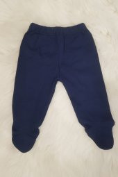 Lacivert Patikli Bebek Penye Pantolon - 1
