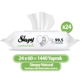 Sleepy Natural Yenidoğan Islak Havlu Mendil 60x24 1440 Yaprak - 1