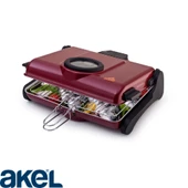 AB661 1200W Kırmızı Elektrikli Izgara,Gözetleme Camlı,  Kokusuz & Dumansız Mangal, Barbekü, Çift Telli Izgara thumbnail 1