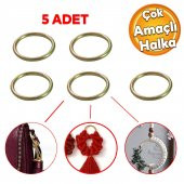 Metal Halka Sarı Renk No:14 Duvar Makrome Anahtarlık Süs Eşya Hobi Malzeme Karabina Aksesuar 5 Adet - 1