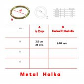 Metal Halka Sarı Renk No:14 Duvar Makrome Anahtarlık Süs Eşya Hobi Malzeme Karabina Aksesuar 5 Adet - 2