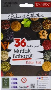 Tanex MTC-606 Baharat Etiketleri Şeffaf 25 Mm 40 Adet - 4