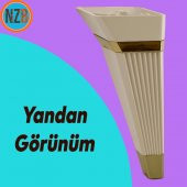 Mobilya Kanepe Sehpa TV Ünitesi Koltuk Ayağı Baza Ayak 23 cm Krem Altın - 4