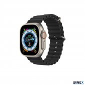 Winex 42-49mm Yeni Nesil Apple Uyumlu Akıllı Saat Kordonu Silikon Siyah - 4