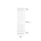 Askılı (Meksika Şapka) Bantlı Şeffaf Opp Torba 9x26+9 cm - 500 Adet thumbnail 3