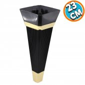Mobilya Kanepe Sehpa TV Ünitesi Koltuk Ayağı Baza Ayak 23 cm Siyah Altın thumbnail 1