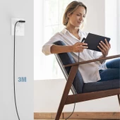 Type-C Şarj Kablosu 3M 3 Amper Hızlı USB - TYPE C 3 Metre Uzun - 3