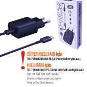 Type-c Başlık Giriş type-c Kablolu 25w Fast Şarj Type-C Şarj Aleti 25W Hızlı Şarj PD 3.0 thumbnail 2
