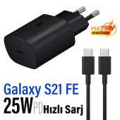Samsung Galaxy S21 FE Uyumlu Type-C Şarj Aleti 25W Hızlı Şarj PD 3.0 thumbnail 1