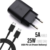 Samsung Galaxy S21 FE Uyumlu Type-C Şarj Aleti 25W Hızlı Şarj PD 3.0 thumbnail 3