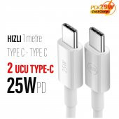 25W Type-C Hızlı Kablo Samsung F22 F62 Uyumlu Şarj Kablosu - 1