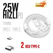 Samsung Z Fold2 ve Z Fold3 5G Şarj Kablosu 25W Hızlı Type-C Kablo - 1