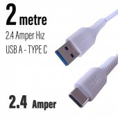 Uzun 2 Metre Type C Şarj Kablosu 200cm USB Type C - 1