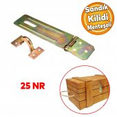 Sandık Kutu Askısı 25 Lik Menteşeli Kilit Tosba Kilit Asma Kilit Aparatı - 1