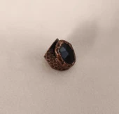 Yüzük Doğal Siyah Oniks Drusy Taş Çelik Ayarlanabilir Kadın Erkek Takı - 5