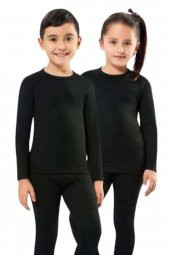 Kota 1 Adet Kız Erkek Çocuk Termal Siyah İçlik Fanila Body 2005 - 1